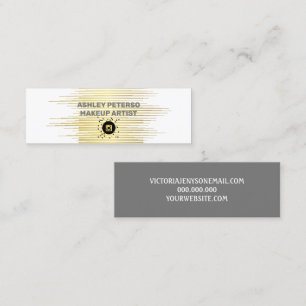 Elegant gold lines Mini Business Card