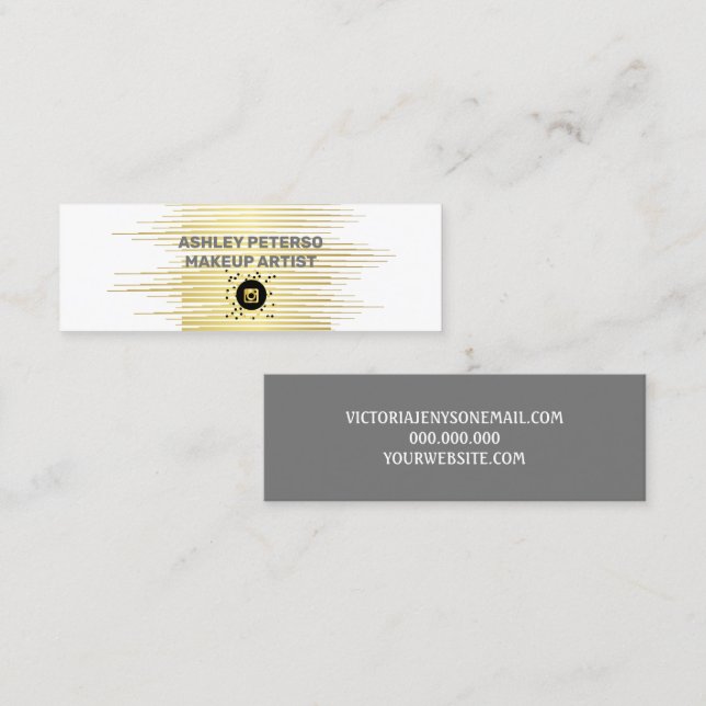  Elegant gold lines Mini Business Card (Front/Back)