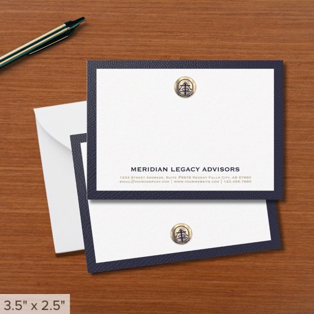 Elegant Gold Logo Business Note Card (Creator Uploaded)