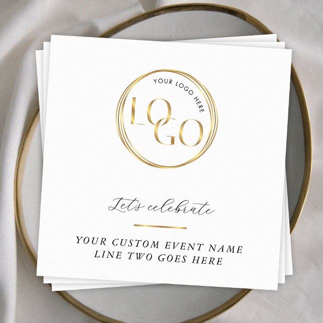 Elegant Gold Logo Corporate Business Event Branded Napkin (Creator Uploaded)