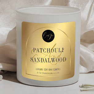 Elegant Gold Logo Product Packaging Candles Label