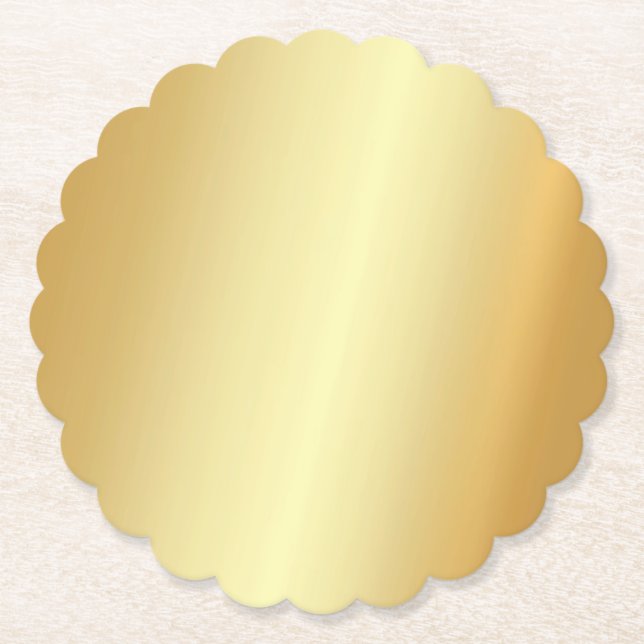 Elegant Gold Look Blank Modern Template Paper Coaster (Front)