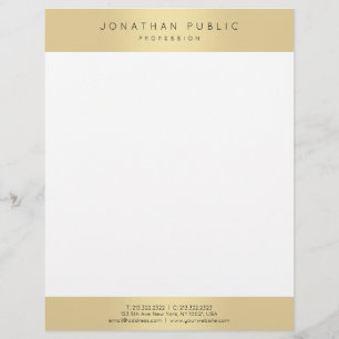 Elegant Gold Look Glamourous Template Modern Trend Custom Letterhead