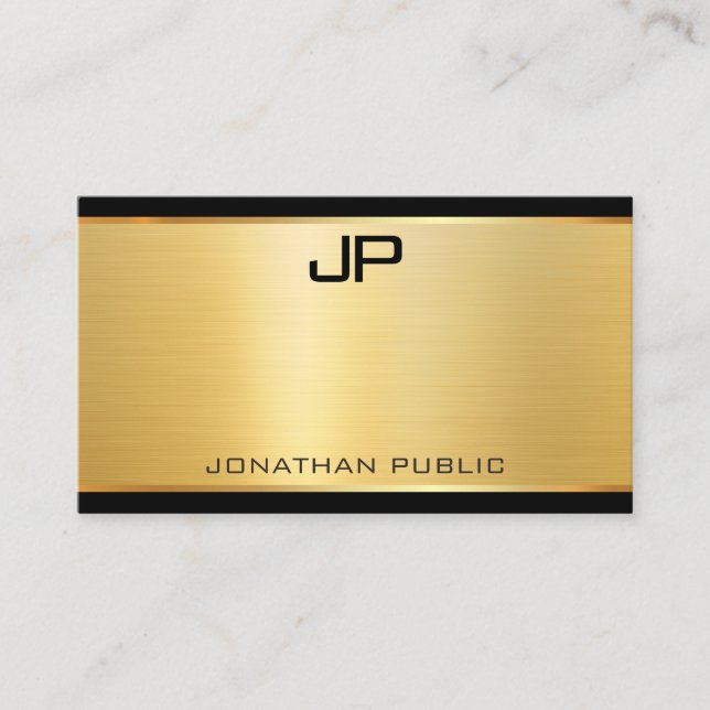 Elegant Gold Look Luxury Glamour Modern Template Business Card (Front)