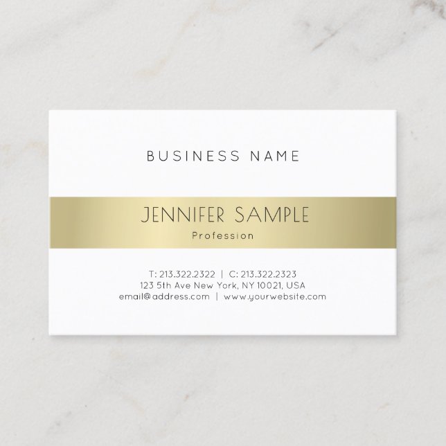 Elegant Gold Look Modern Clean Plain Professional Business Card (Front)