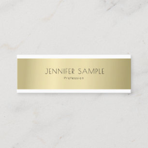 Elegant Gold Look Modern Clean Plain Professional Mini Business Card