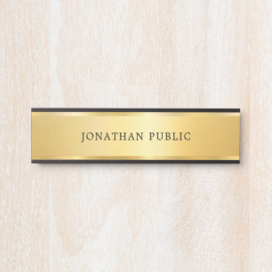 Elegant Gold Look Modern Glamour Minimalist Trendy Door Sign
