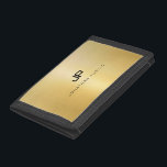 Elegant Gold Look Modern Monogrammed Template Trifold Wallet<br><div class="desc">Elegant Gold Look Modern Monogrammed Template Photo Wallet.</div>