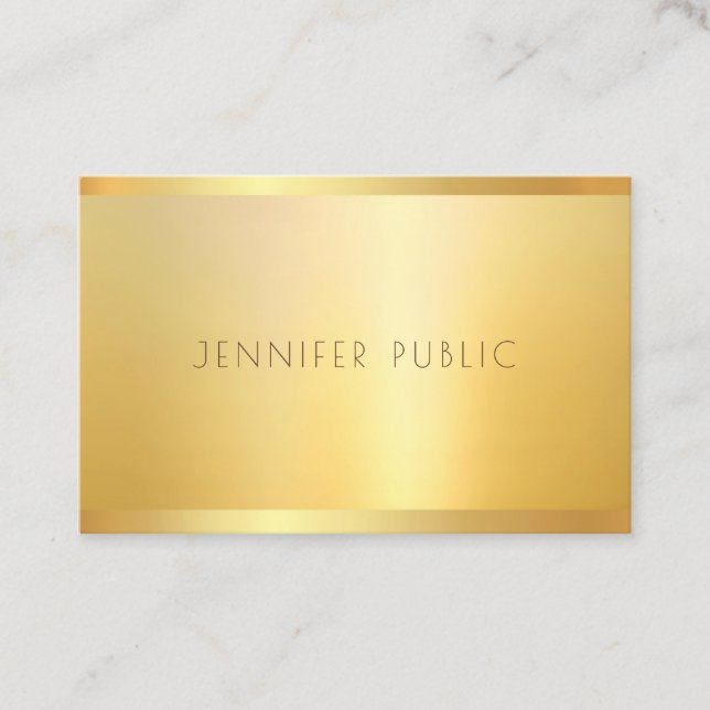 Elegant Gold Look Professional Elite Template Luxe Business Card (Front)