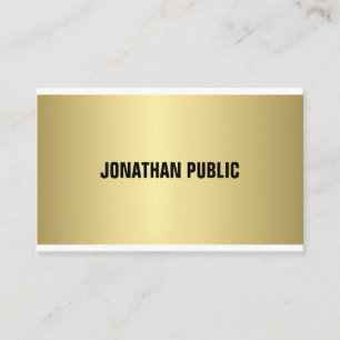 Elegant Gold Look Professional Modern Simple Plain Business Card