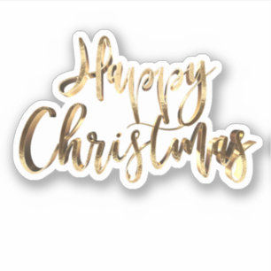 Elegant Gold Look Script Festive Happy Christmas