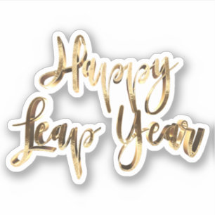 Elegant Gold Look Script Festive Happy Leap Year