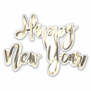 Elegant Gold Look Script Festive Happy New Year