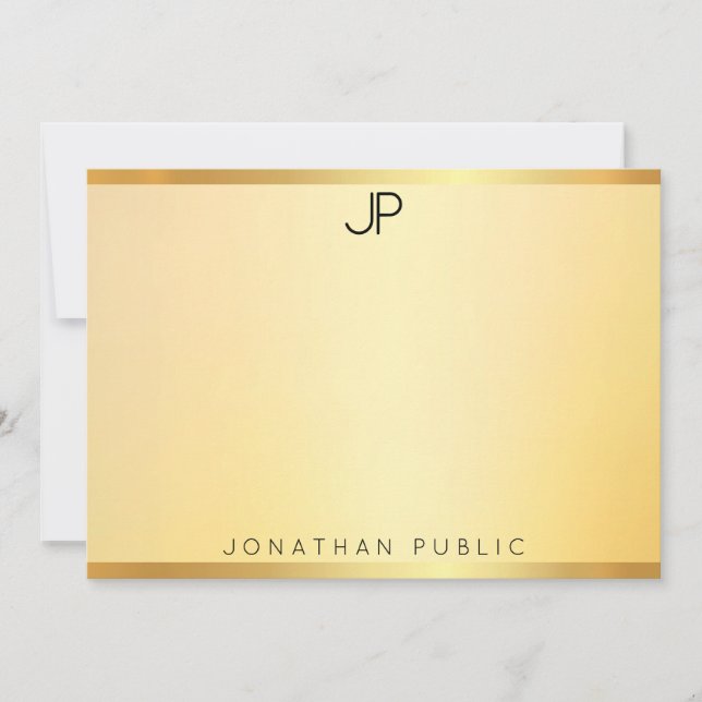 Elegant Gold Look Template Modern Simple Monogram (Front)