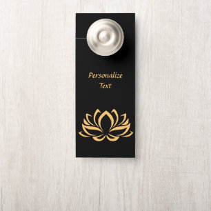 Elegant Gold Lotus Flower Zen Yoga Personalised Door Hanger