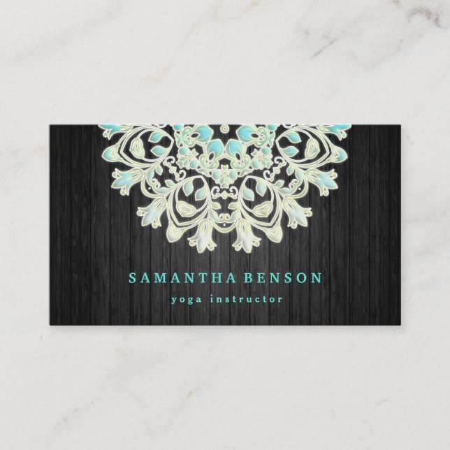 Elegant Gold Lotus Logo Yoga Meditation Wellness B Business Card (Front)