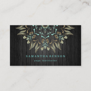 Elegant Gold Lotus Logo Yoga Meditation Wellness Business Card