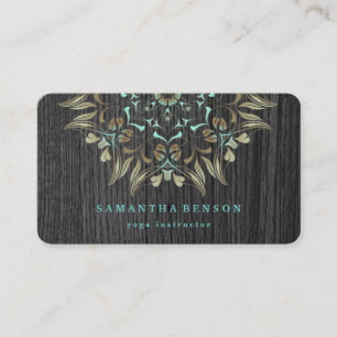 Elegant Gold Lotus Logo Yoga Meditation Wellness Business Card
