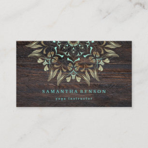 Elegant Gold Lotus Logo Yoga Meditation Wellness Business Card