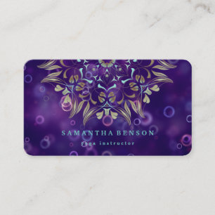 Elegant Gold Lotus Logo Yoga Meditation Wellness Business Card