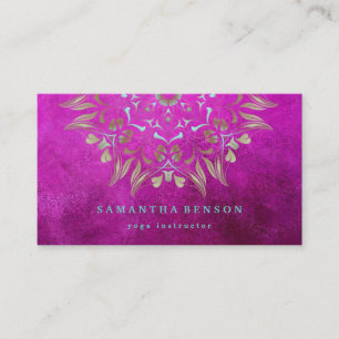 Elegant Gold Lotus Logo Yoga Meditation Wellness Business Card