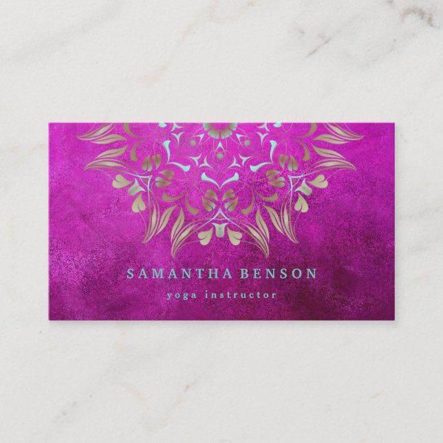 Elegant Gold Lotus Logo Yoga Meditation Wellness Business Card (Front)
