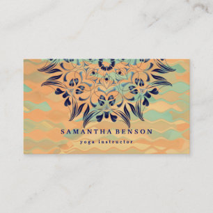 Elegant Gold Lotus Logo Yoga Meditation Wellness Business Card