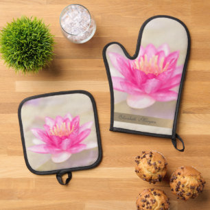 Elegant Gold, Lotus, Yoga     Oven Mitt & Pot Holder Set