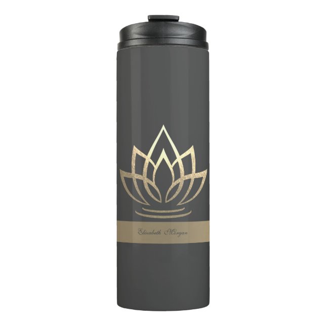 Elegant Gold Lotus, Yoga   Thermal Tumbler (Front)