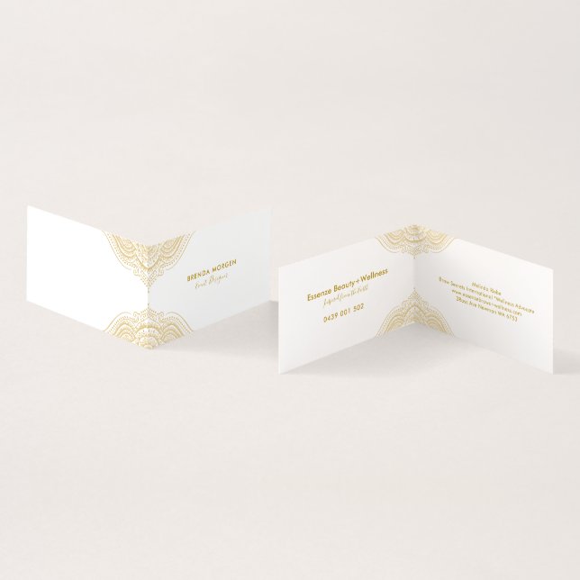 Elegant Gold Mandala Business Card (Inside and Outside)