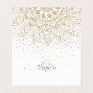Elegant Gold Mandala Confetti Design Business Card