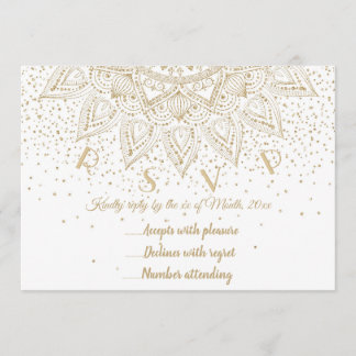 Elegant Gold Mandala Confetti Design Invitation
