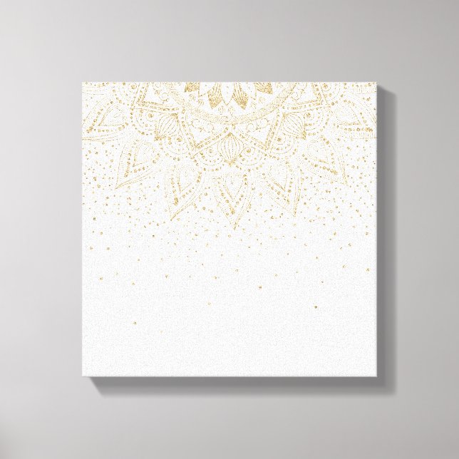 Elegant Gold Mandala Dots Design Canvas Print (Front)