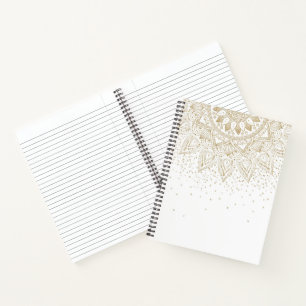 Elegant Gold Mandala Dots Design Notebook