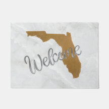 Elegant Gold & Marble Florida State Map Welcome