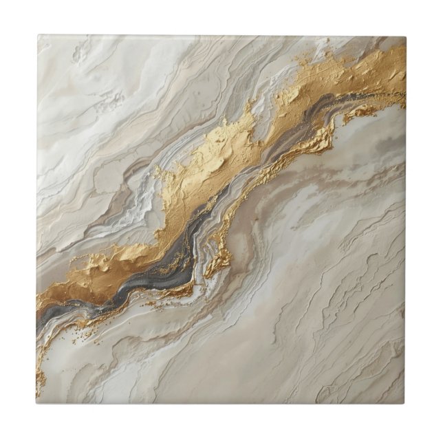 Elegant Gold Marble Flow – Luxury Ceramic Tile (Front)
