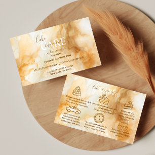 Elegant Gold Marble Professional Cake Care Business Card
