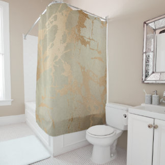 Elegant Gold Marble Shower Curtain