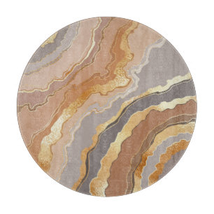 Elegant Gold Marble: Stylised Background. Cutting Board