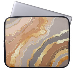 Elegant Gold Marble: Stylised Background. Laptop Sleeve