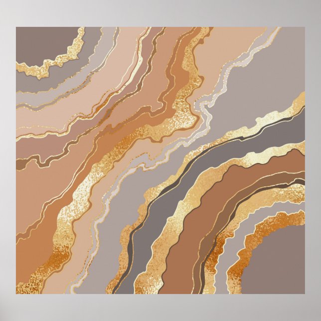 Elegant Gold Marble: Stylised Background. Poster (Front)