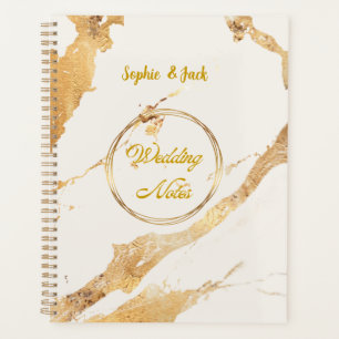 Elegant Gold Marble Wedding Notes Notebook Planner