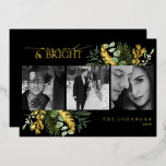 Elegant Gold Married & Bright Black & White Photo<br><div class="desc">Elegant Gold Married & Bright Black and White Christmas Foil Holiday Card Celebrate your first holiday season as newlyweds with this luxurious "Married & Bright" Christmas card. Designed to reflect the elegance of your union, this card features a stunning blend of deep black and shimmering gold foil, creating a breath-taking...</div>
