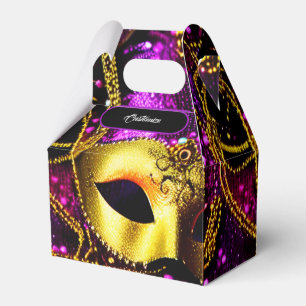 Elegant Gold Mask Gable Favour Box