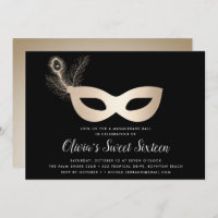 Elegant Gold Masquerade Theme Sweet Sixteen