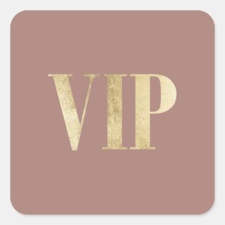 Elegant gold mauve pink VIP very important person  Square Sticker