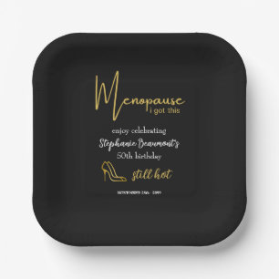 Elegant Gold Menopause I Got This 50th Birthday Paper Plate