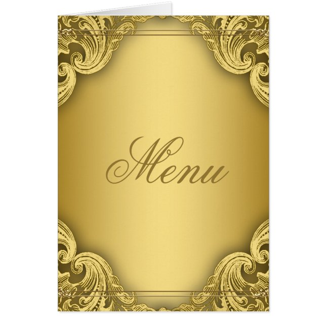 Elegant Gold Menu Cards (Front)