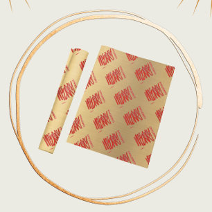Elegant Gold Merry Christmas Modern Red  Wrapping Paper