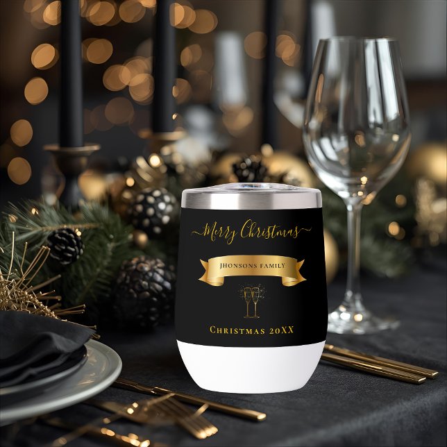 Elegant Gold Merry Christmas Personalized Tumbler (Creator Uploaded)